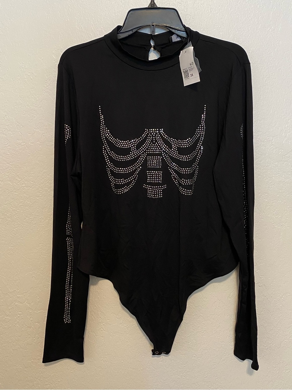Forever 21 Plus Size rhinestone skeleton body suit size 3X NWT